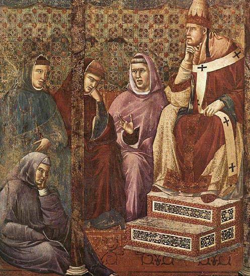 GIOTTO di Bondone St Francis Preaching before Honorius III